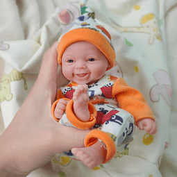 Reborn Silicone Baby Doll Boy Muñeca de 7 pulgadas Mini muñe