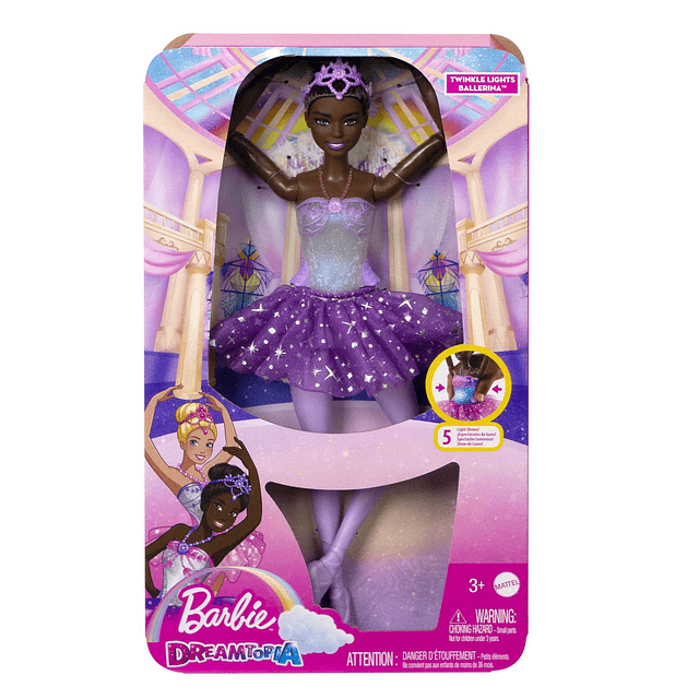 Muñeca Dreamtopia, bailarina posable con luces centelleantes