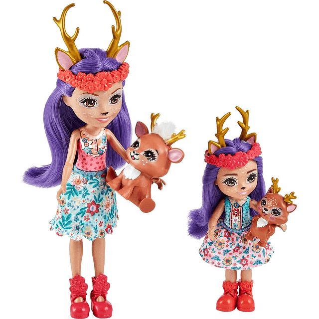 Mattel Danessa & Danetta Deer Sister Dolls (6 y 4 pulgadas)