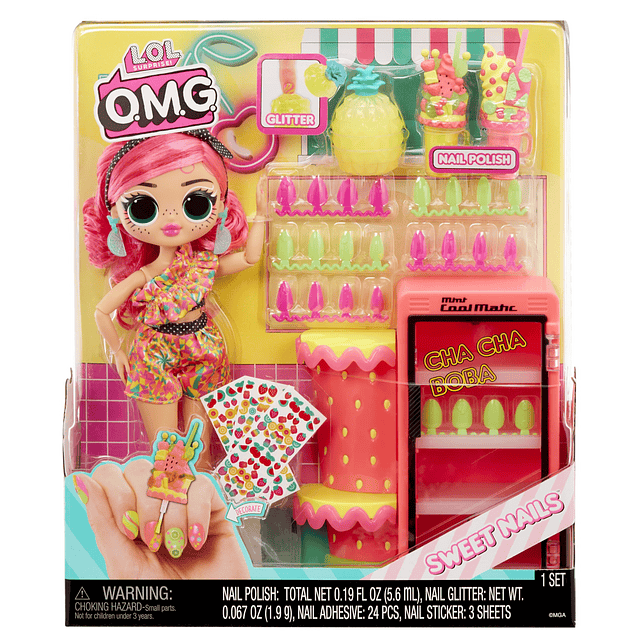 LOL Surprise OMG Sweet Nails - Frutería Pinky Pops con 15 so