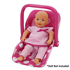 : Asiento de auto para muñeca bebé - Puntos rosados ​​y blan