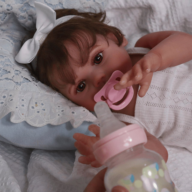 Reborn Baby Girl Doll Vinilo Cuerpo Completo, Muñeca Bebé Re