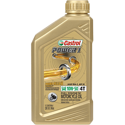 Power1 4T 10W-50 Aceite sintético para motocicleta, 1 cuarto