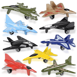 Diecast Jet Toy Playset, juego de 9, juguetes de aviones de