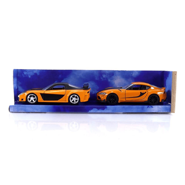 Fast & Furious 1:32 Han's Mazda RX-7 y Toyota GR Supra Die-c