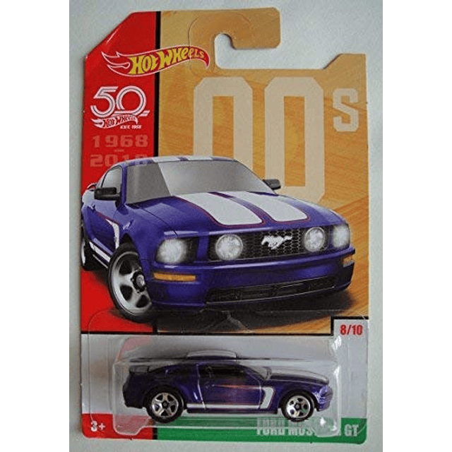 Hot Wheels Años 00, Ford Mustang GT azul 8/10 50 Aniversario