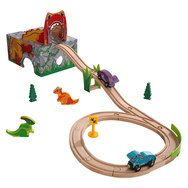 Adventure Tracks™: Dino World T-Rex Tremor Cave 15 piezas. J