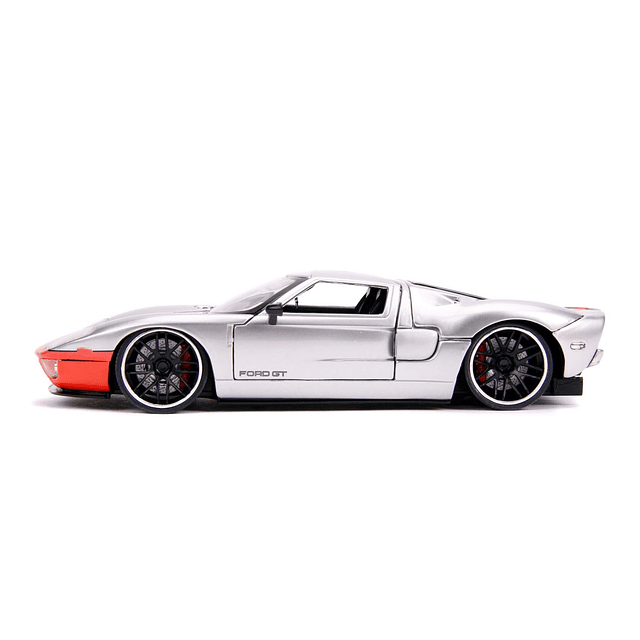 Jada 2005 Ford GT Plata con Raya Naranja Bigtime Muscle 1/24