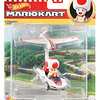 Hot Wheels Mario Kart Toad Carácter con planeador