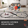 Juego de tren para niños con control remoto, locomotora de v