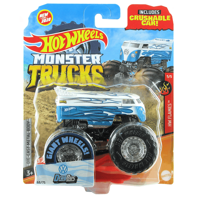 Monster Trucks 2020 Camión escala 1:64 con auto aplastable #