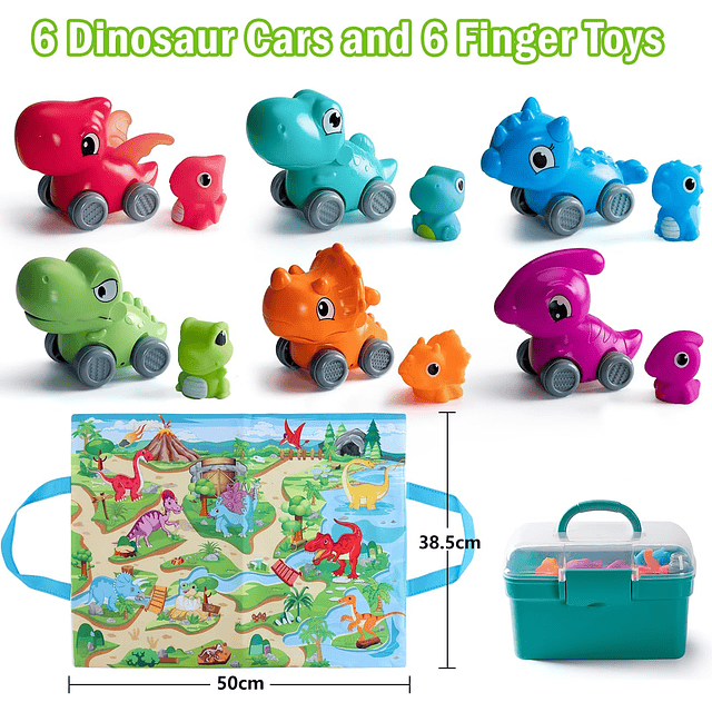 Dinosaur Car Toys para niños de 1, 2 y 3 años - Regalos de p