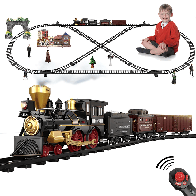 Juego de tren para niños – Vía de tren eléctrica con control