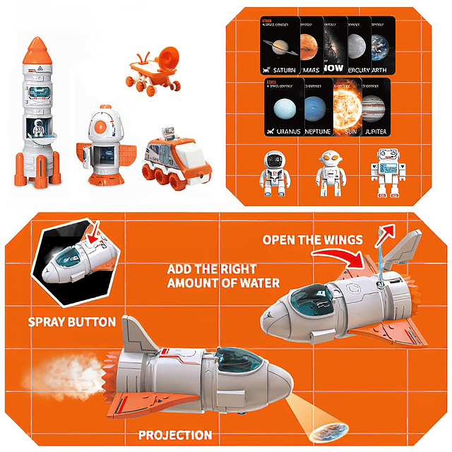 Space Shuttle Rocket Toys para niños Rocket Ship Toys con lu