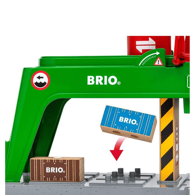 Grúa para contenedores Brio - Juguete de grúa con gancho mag