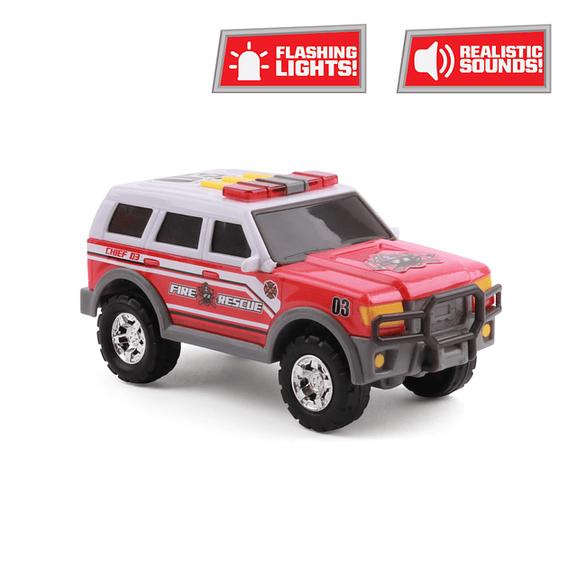 Toughest Minis 5" Fire Chief SUV Toy con luces y sonidos, di