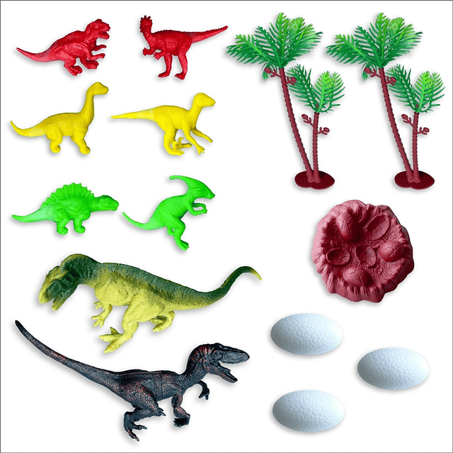 : Dino Truck Play Set - Juego de 16 piezas que incluye tapet