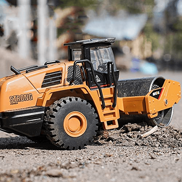 Road Roller Truck Juguete para niños, 1/50 Gran niveladora C