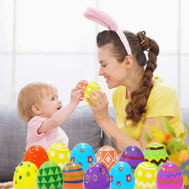 Paquete de 80 huevos de Pascua con autos extraíbles, mini au