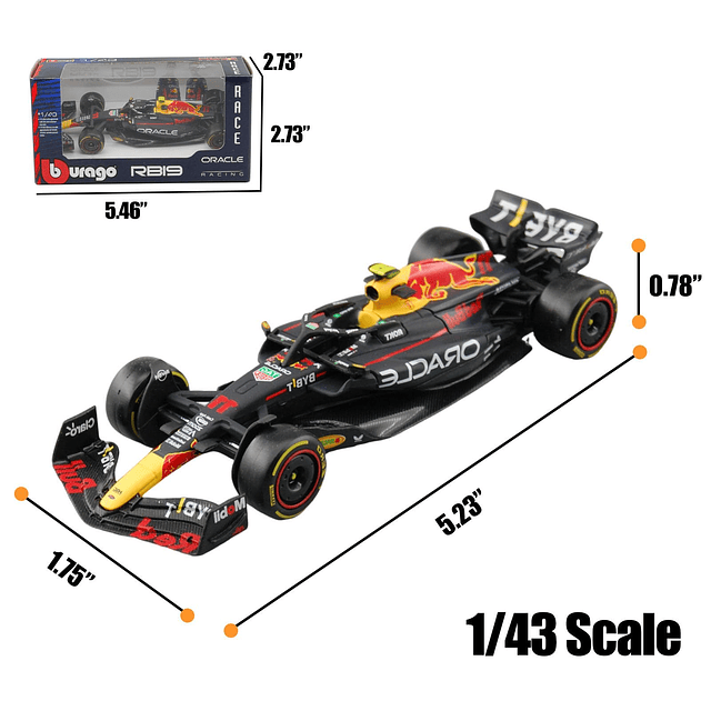 Bburago 1/43 Escala F1 Modelo Kits de Coche Juego de 2 RB19