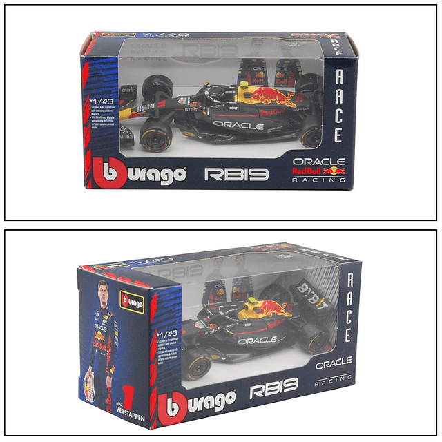 Bburago 1/43 Escala F1 Modelo Kits de Coche Juego de 2 RB19