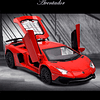 Juguete de modelo de coche Lambo rojo coleccionable de aleac