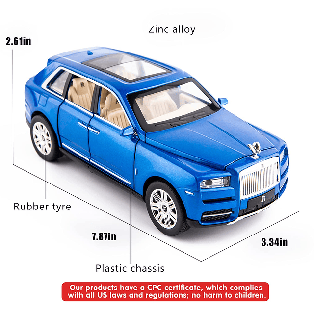 Rolls-Royce Cullinan SUV modelo de coche de juguete a escala