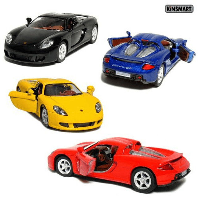 Porsche Carrera GT SetOf4 5" escala 1:36 modelo de metal fun