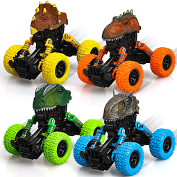 Dinosaur Cars Truck Paquete de 4 dinosaurios Pull Back Car p