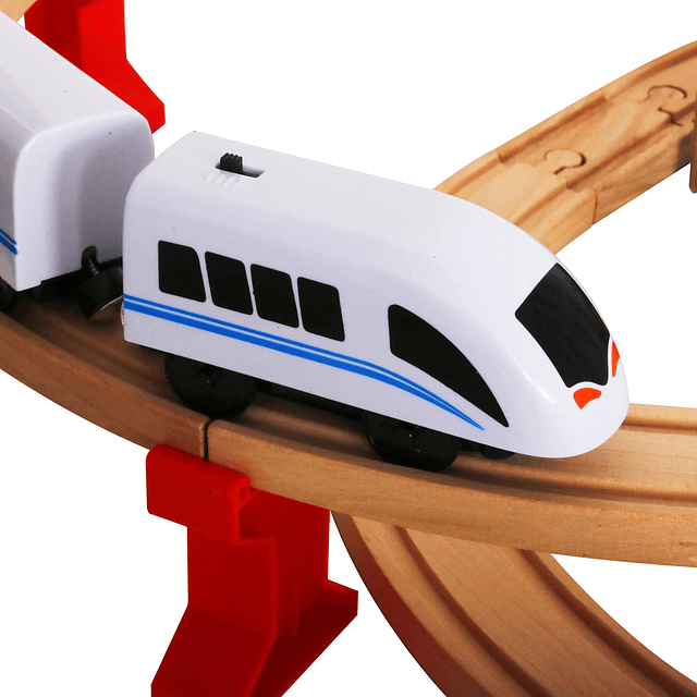 Juego de trenes con pilas - Juguetes de madera para niños y