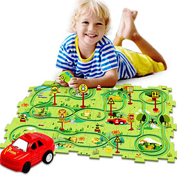 Rompecabezas de piso para niños, juego de juegos de coches c