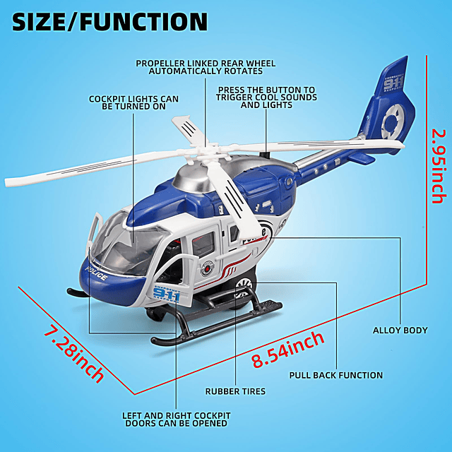 Kit de modelo de helicóptero militar fundido a presión para