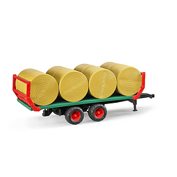 02220 Remolque para transporte de balas con 8 pacas redondas