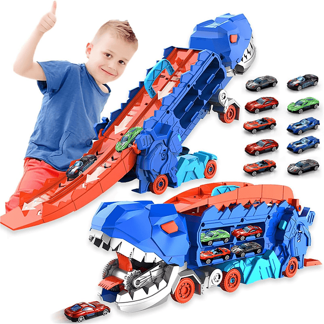 Dinosaur Hauler Track Toy para niños pequeños, camión transp