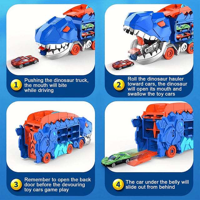 Dinosaur Hauler Track Toy para niños pequeños, camión transp