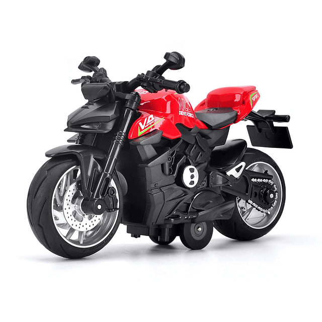 Motocicleta, vehículo de Juguete con luz y música, Rojo, par