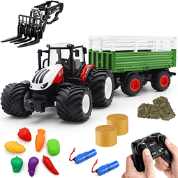 Control Remoto Tractor Juguete RC Farm Tractor Set con Remol