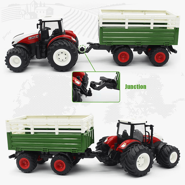 Control Remoto Tractor Juguete RC Farm Tractor Set con Remol