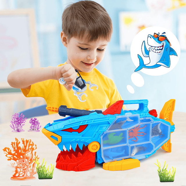 Shark Submarine Toys para niños con animales marinos y sopor