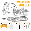 Excavadora de control remoto grande 1:14 para niños de 4 a 7