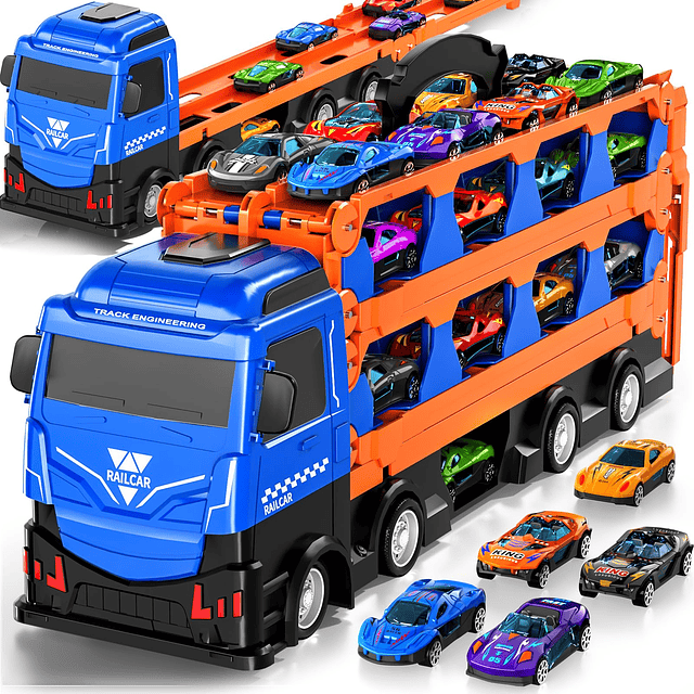 Race Cars Track Truck Toys para niños 2 3 4 5 6 7 años - Cam