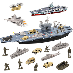 Portaaviones Juguete Vehículos Militares Juego Set con Model