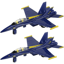 Jumbo Diecast F-18 Blue Angel Jets con mecanismo de retroces