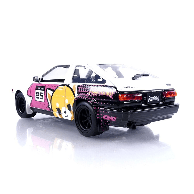 Sanrio 1:24 1986 Toyota Trueno (AE86) Coche fundido a presió