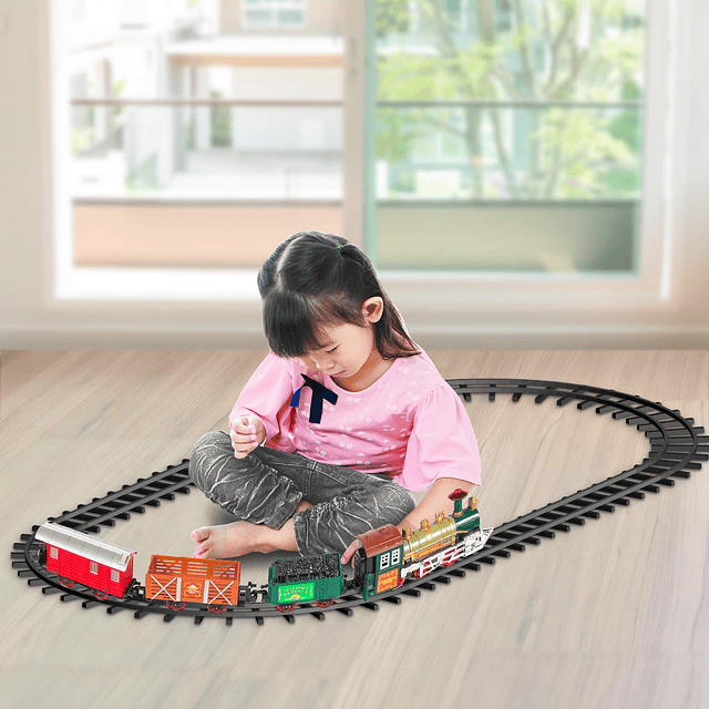 Juego de tren eléctrico para niños - Juguete a batería con 4