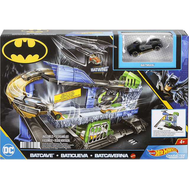 Juego de coches y pistas de juguete, juego de DC Batcave con