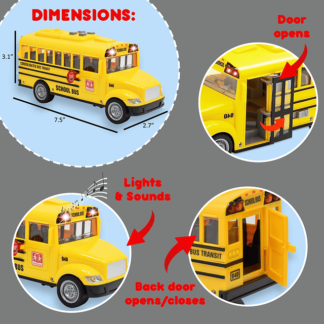 Paquete de 4 ambulancias, camiones de basura, autobuses esco