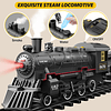 Juego de tren para niños, locomotora de vapor con vagón de c