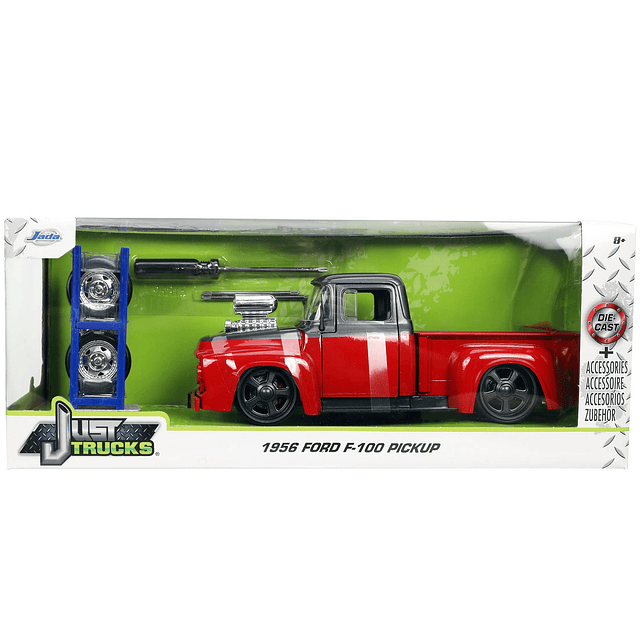 Just Trucks 1:24 Camioneta Ford F-100 1956 Rojo/Gris Oscuro