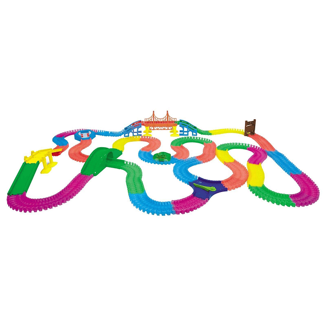 Twister Tracks Mega Set Sistema de pista flexible que brilla